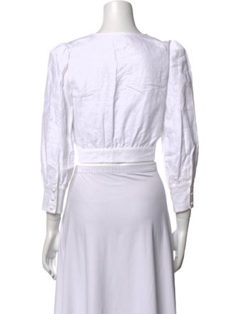 Reformation Linen V-Neck Crop Top