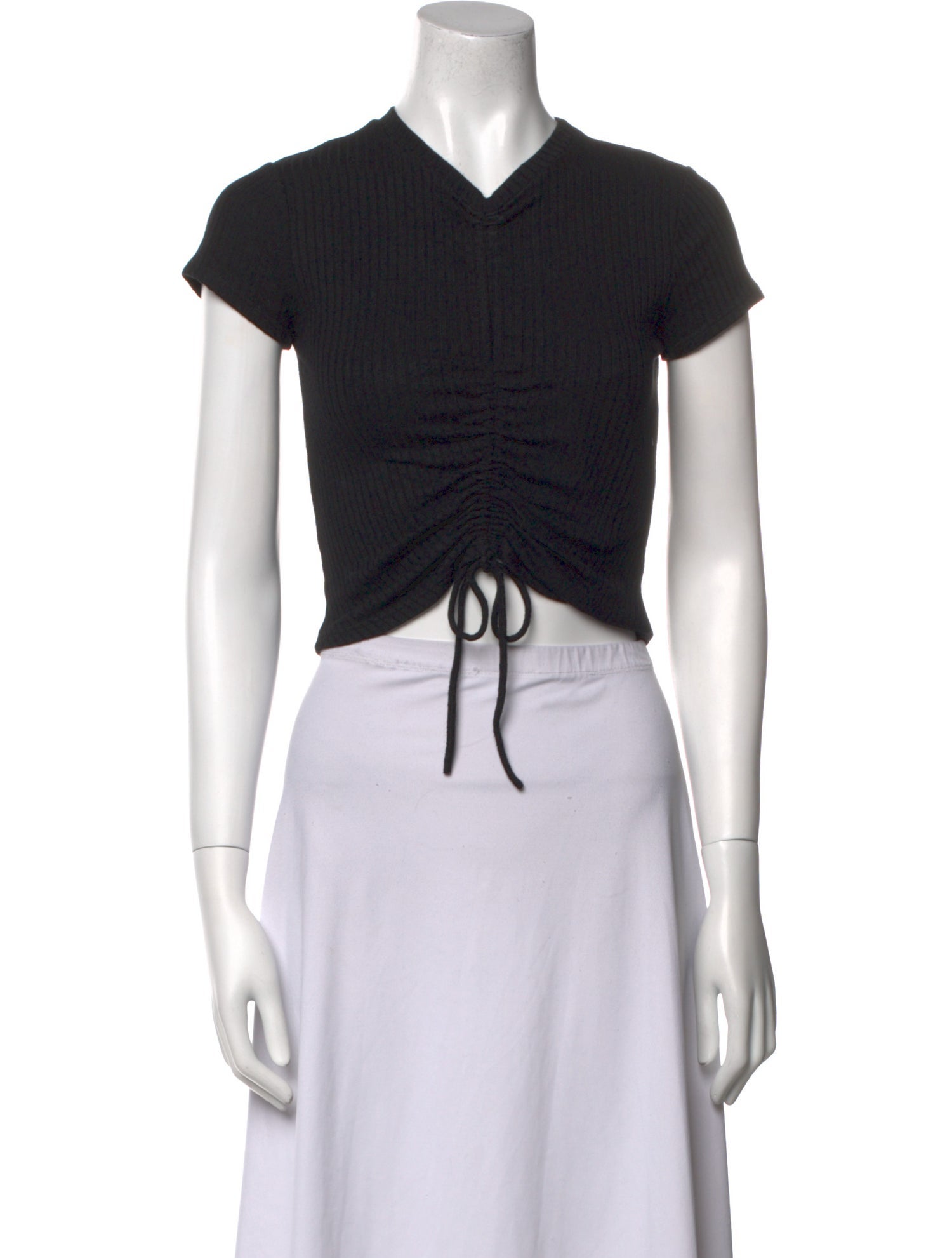 Reformation V-Neck Short Sleeve Crop Top