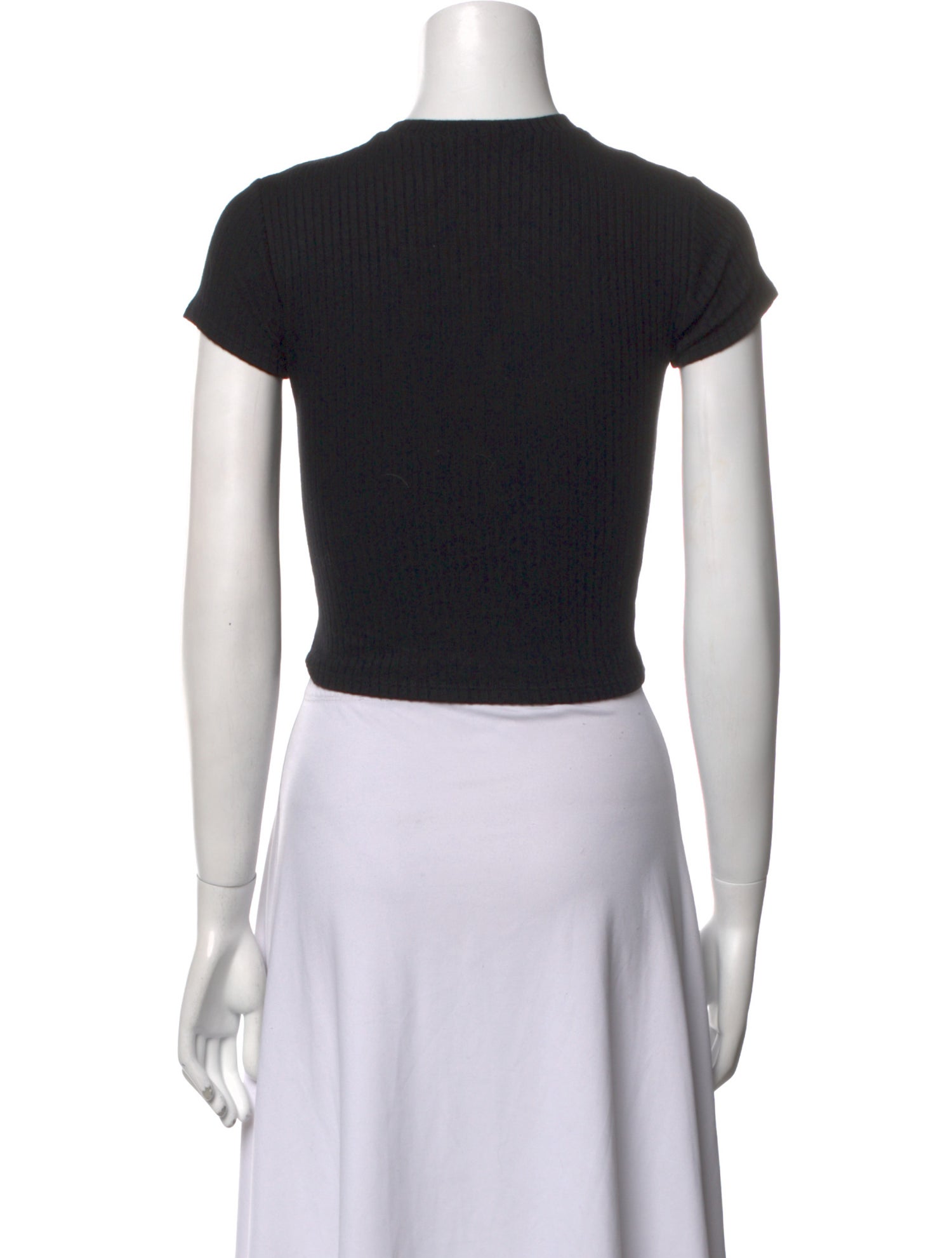 Reformation V-Neck Short Sleeve Crop Top