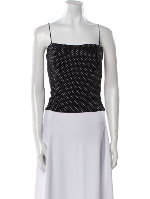 Reformation Polka Dot Print Square Neckline Crop Top