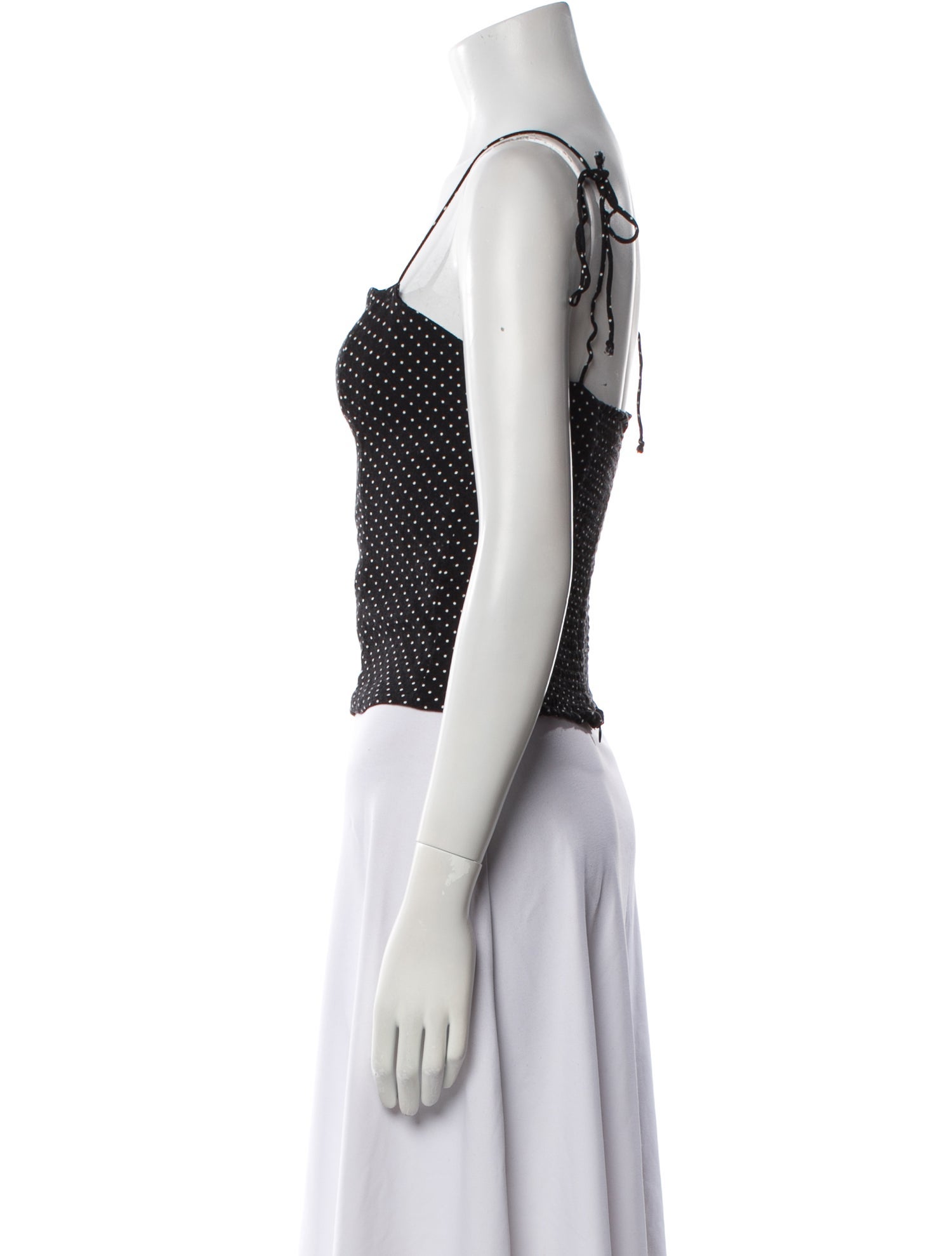 Reformation Polka Dot Print Square Neckline Crop Top