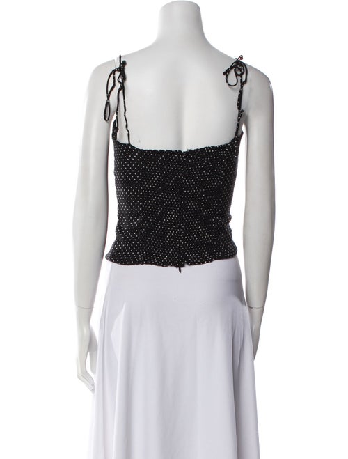 Reformation Polka Dot Print Square Neckline Crop Top