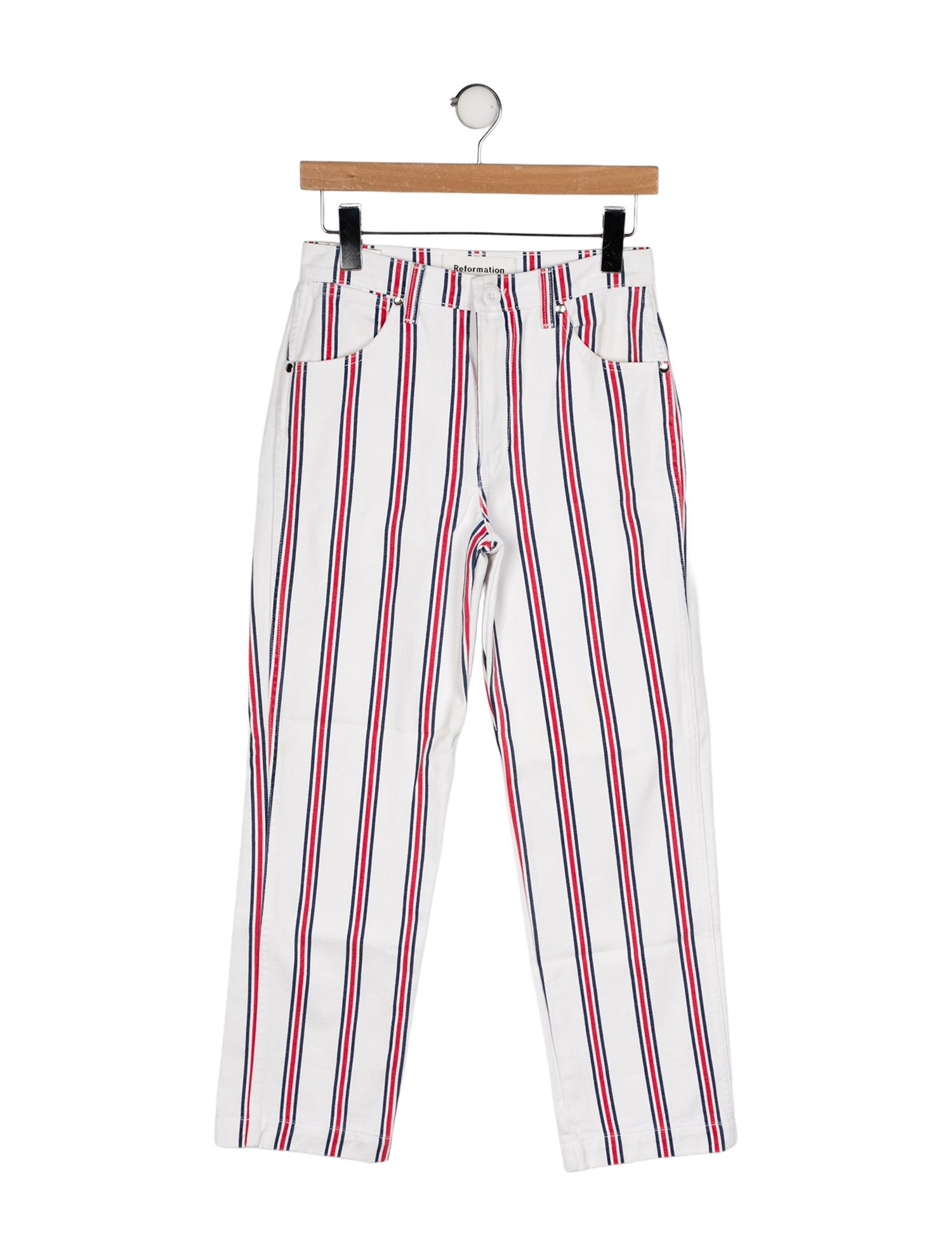 Reformation Striped Straight Leg Pants