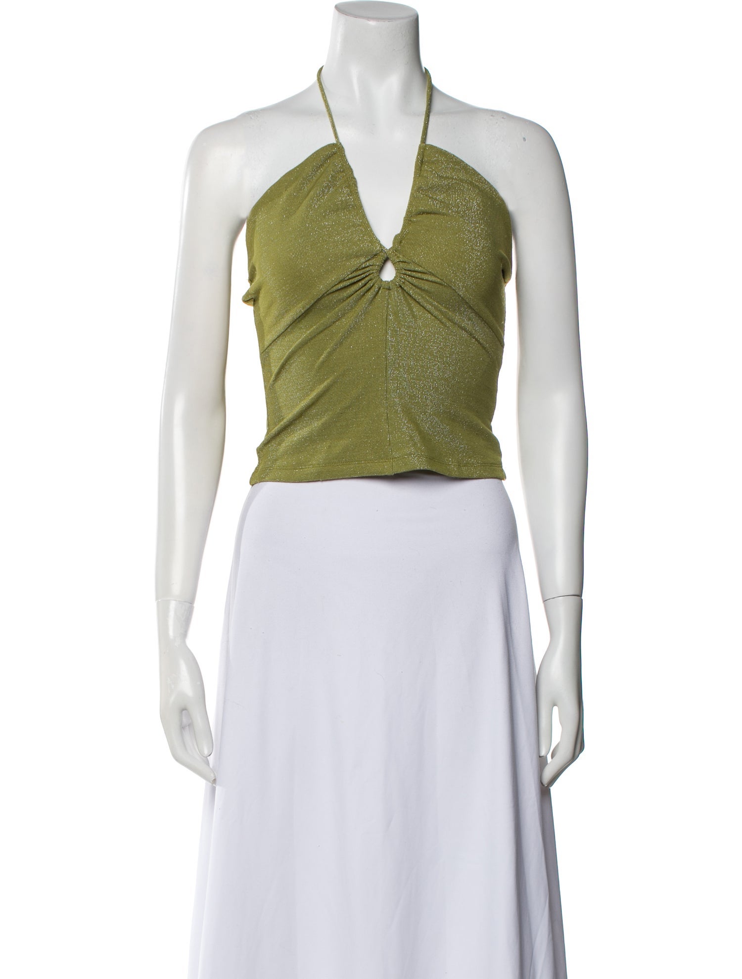 Reformation Halterneck Sleeveless Crop Top