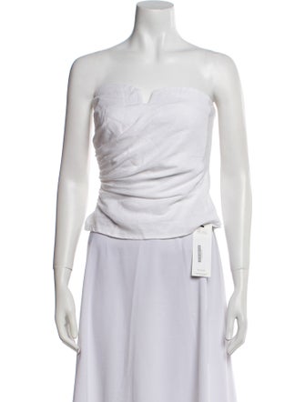 Reformation Linen Strapless Crop Top