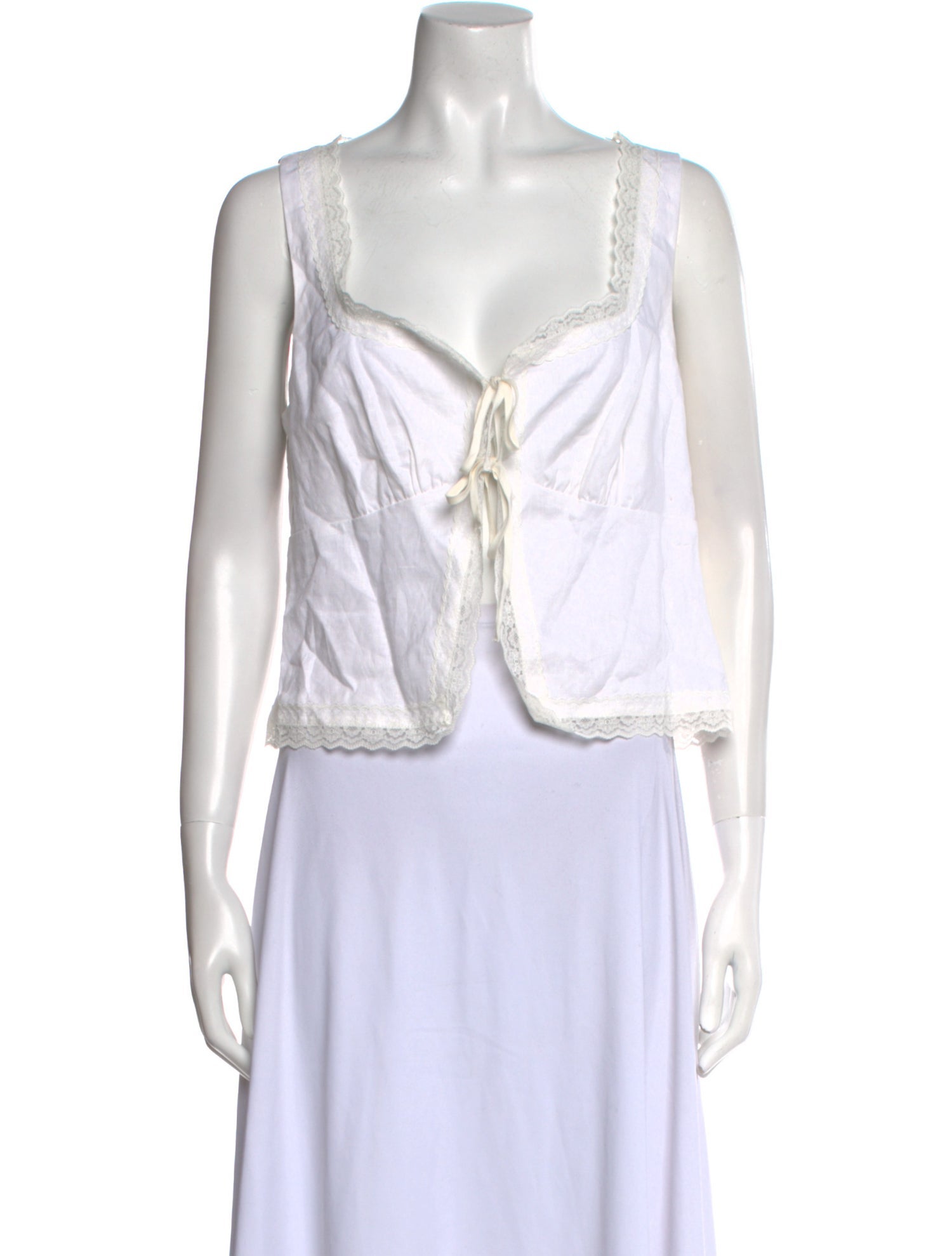 Reformation Linen Square Neckline Crop Top