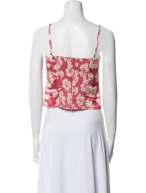 Reformation Silk Floral Print Crop Top