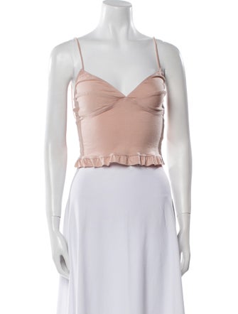 Reformation Silk Square Neckline Crop Top