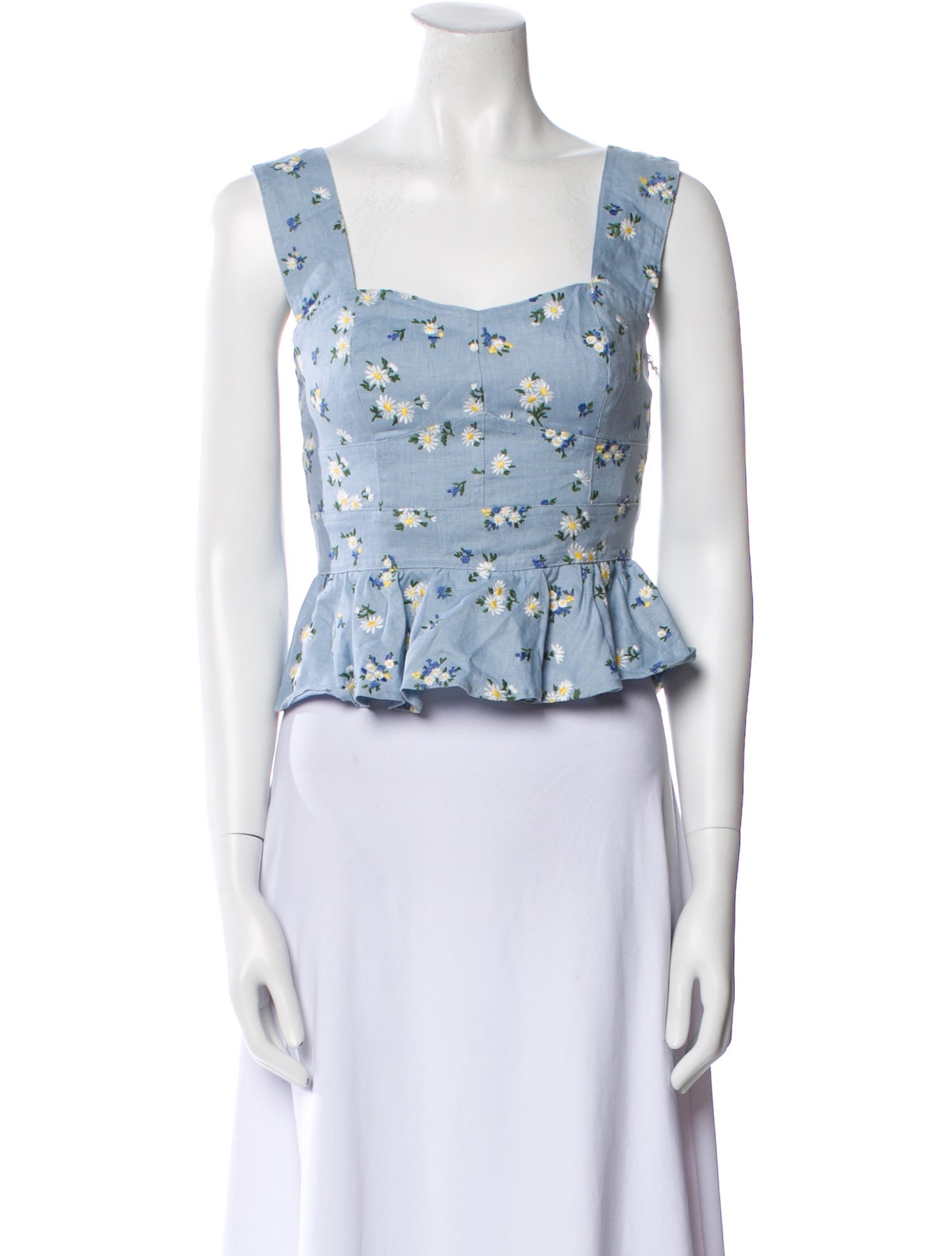 Reformation Linen Floral Print Crop Top w/ Tags