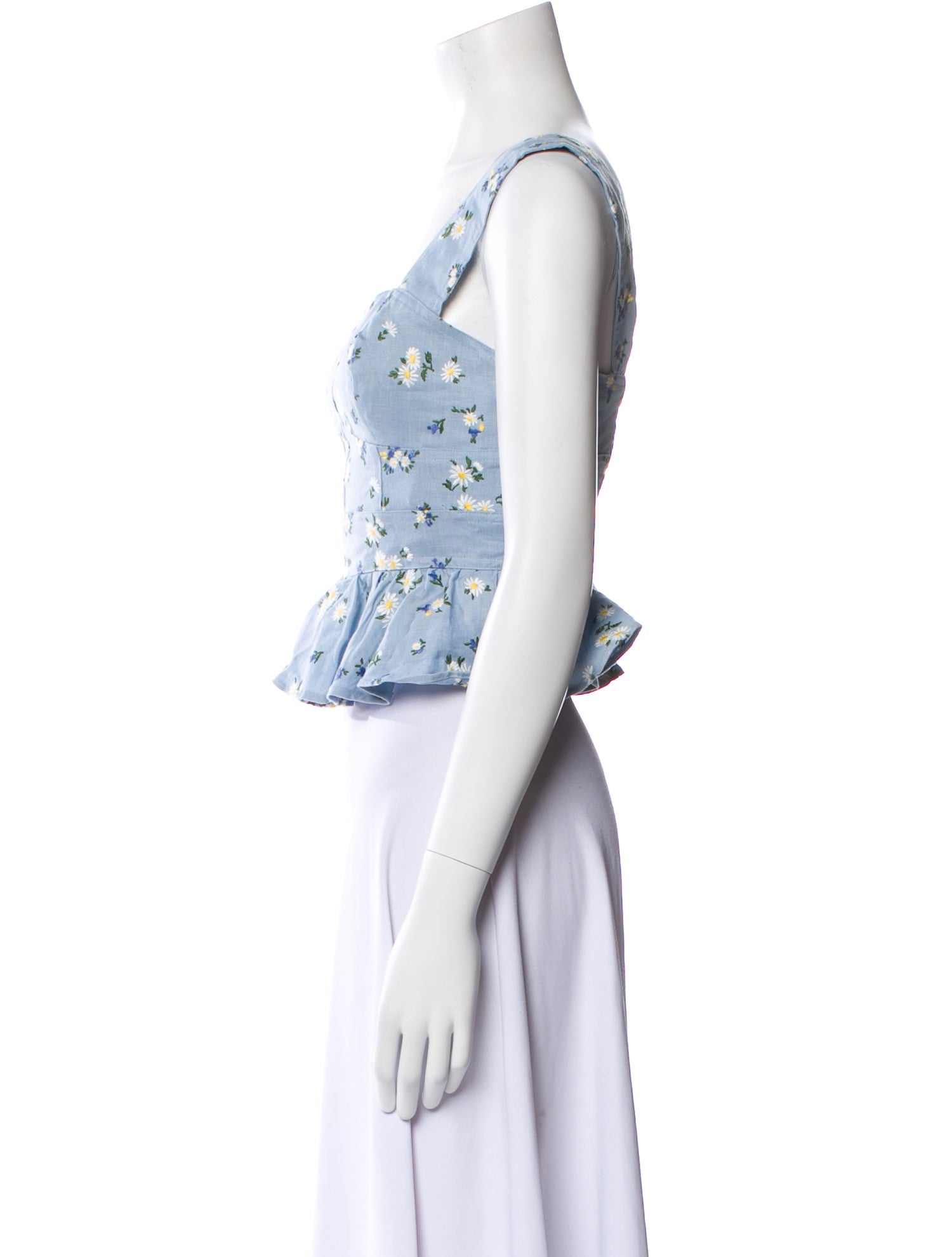 Reformation Linen Floral Print Crop Top w/ Tags