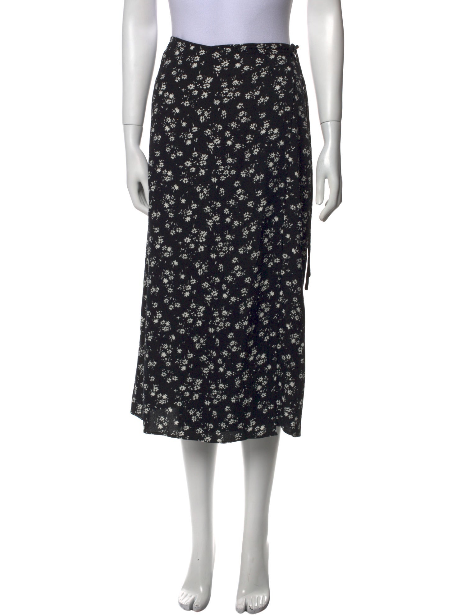 Reformation Floral Print Midi Length Skirt