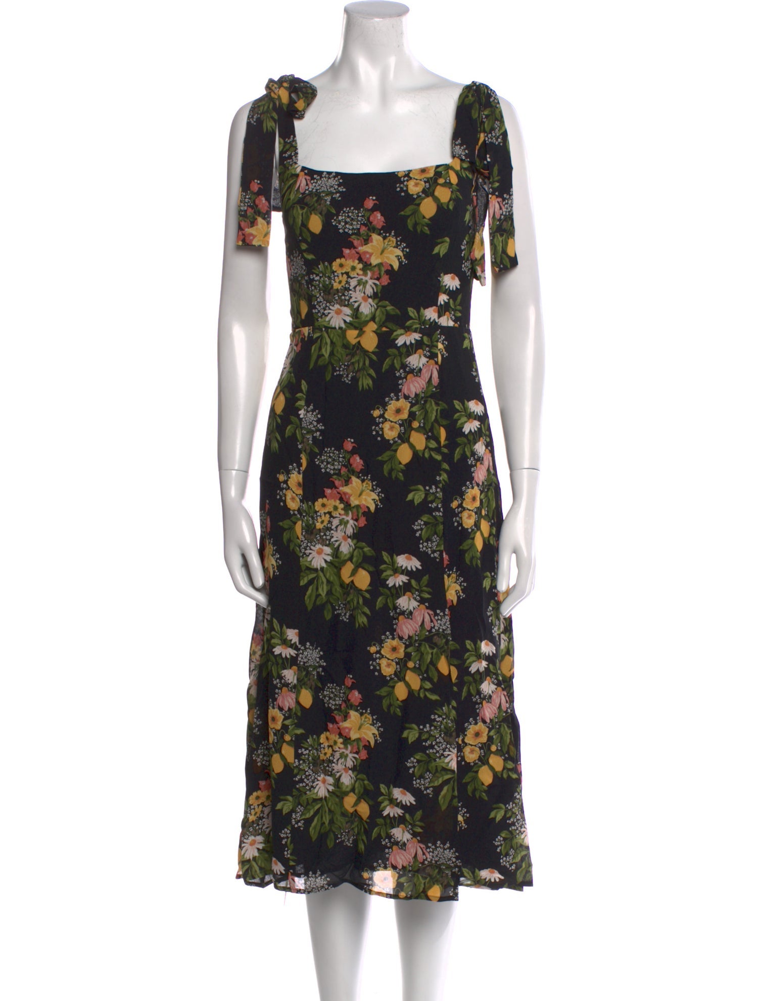 Reformation Floral Print Midi Length Dress