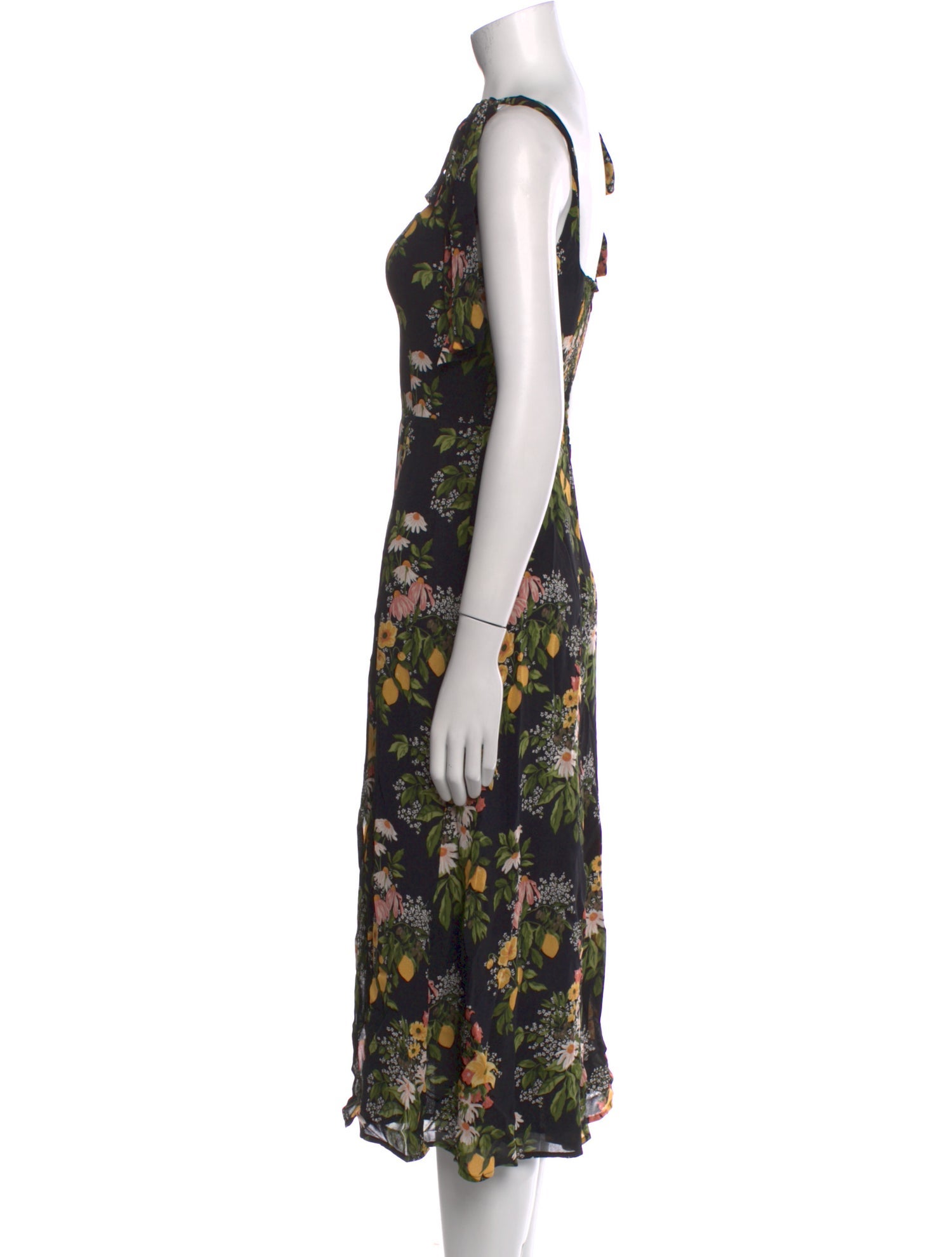 Reformation Floral Print Midi Length Dress