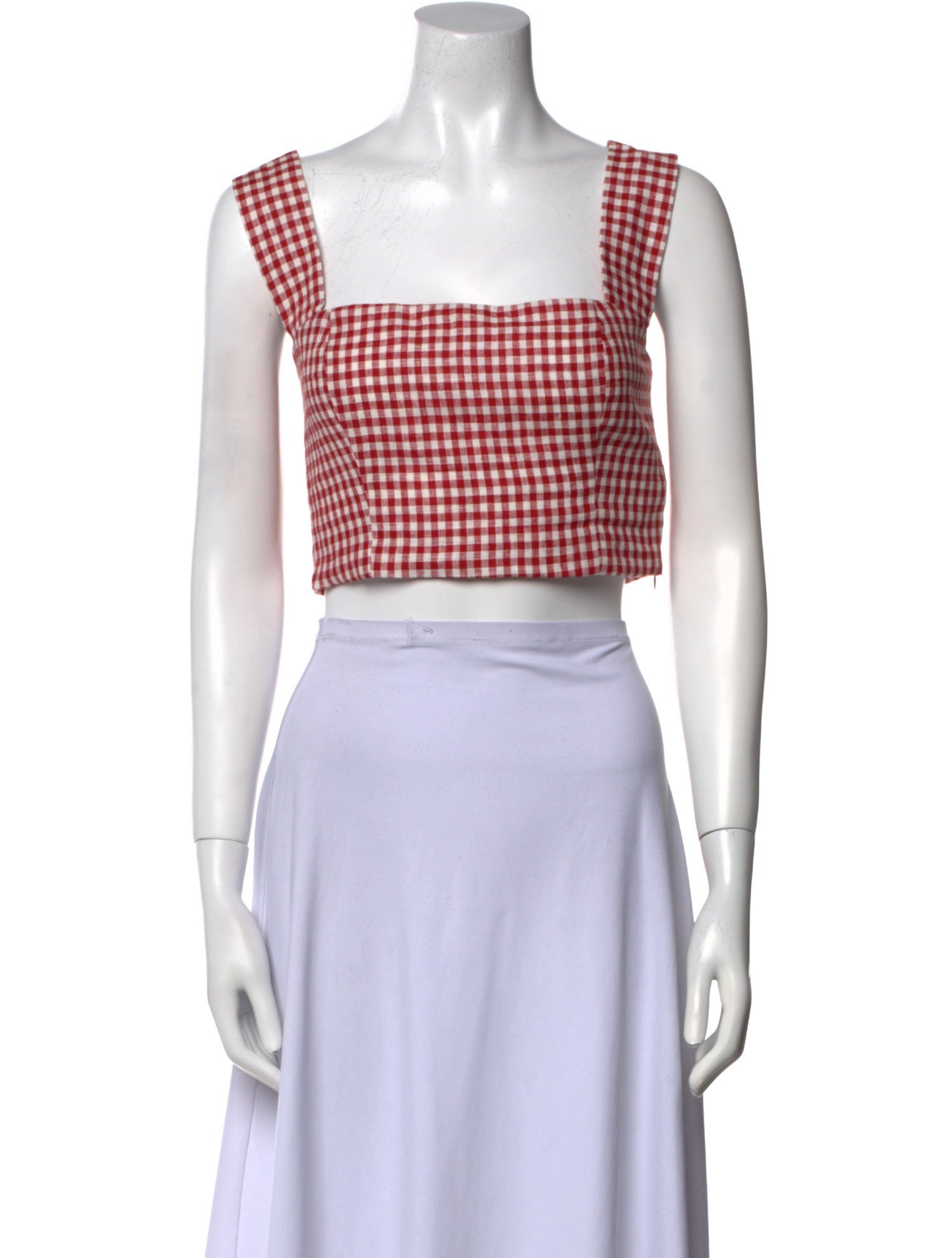 Reformation Linen Plaid Print Crop Top w/ Tags