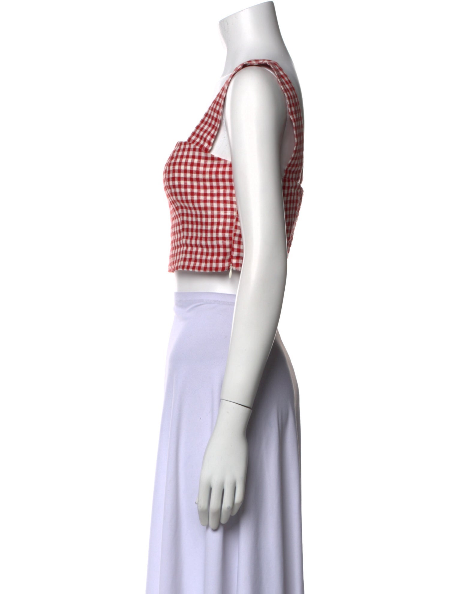 Reformation Linen Plaid Print Crop Top w/ Tags