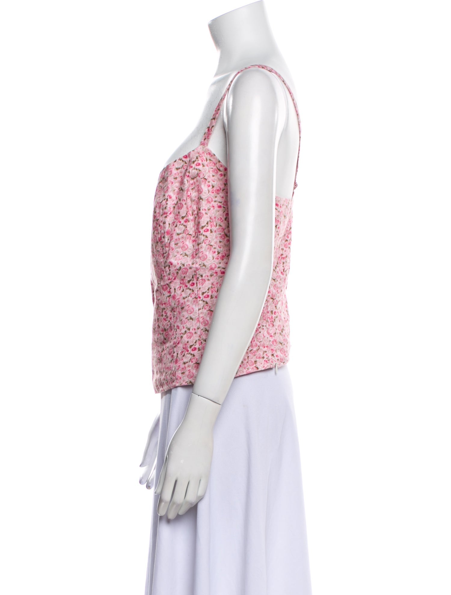 Reformation Linen Floral Print Crop Top