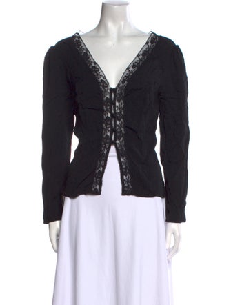 Reformation V-Neck Long Sleeve Top