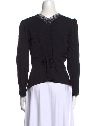 Reformation V-Neck Long Sleeve Top