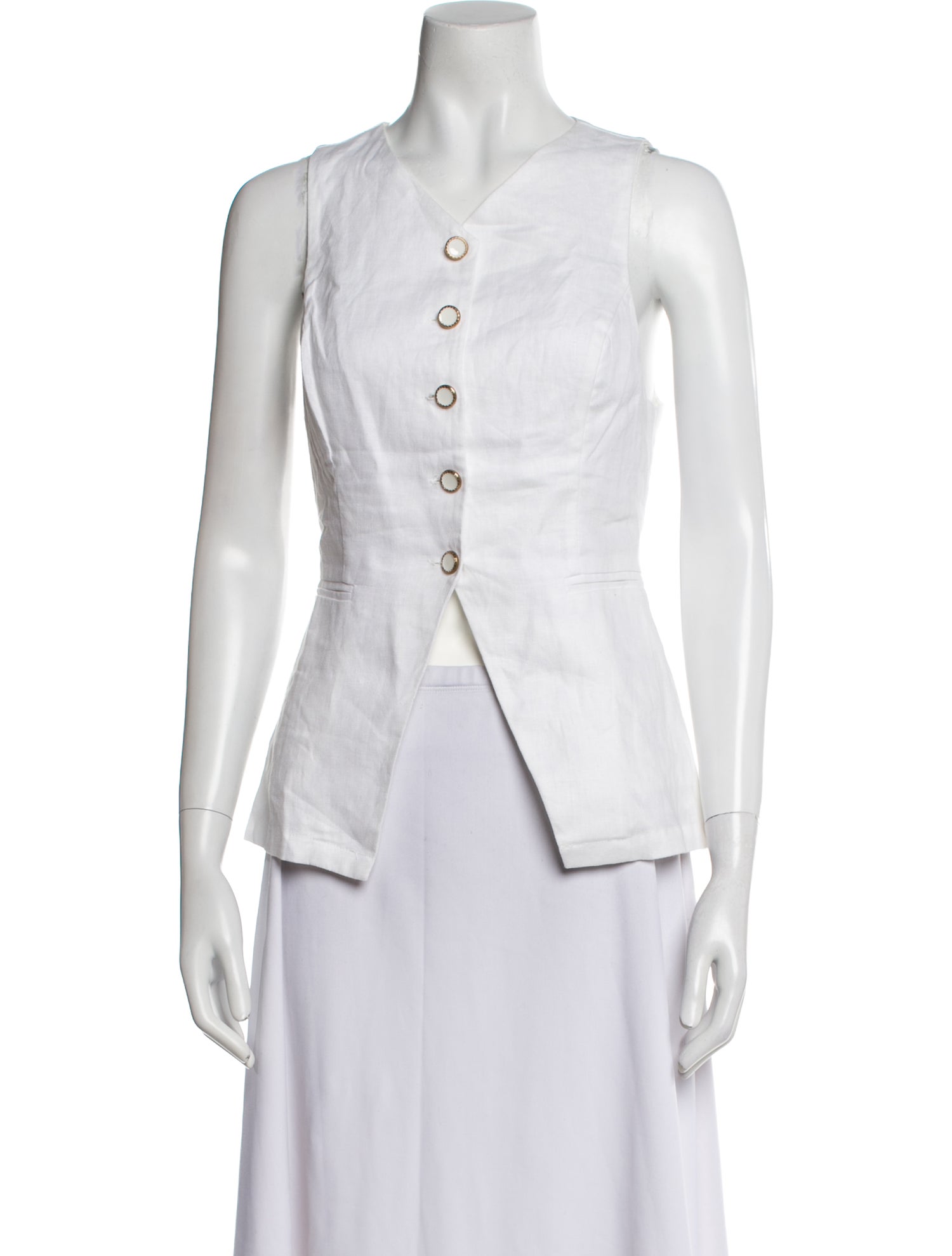 Reformation Linen V-Neck Top