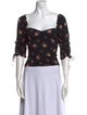 Reformation Floral Print Square Neckline Crop Top