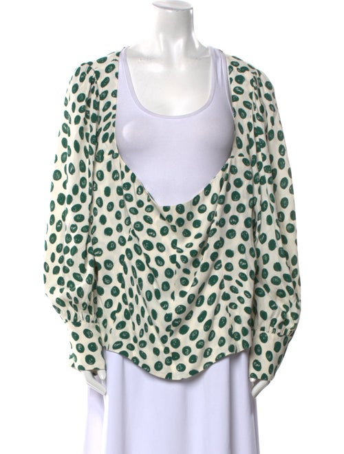 Reformation Polka Dot Print Scoop Neck Blouse