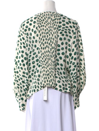 Reformation Polka Dot Print Scoop Neck Blouse