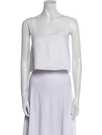Reformation Linen Square Neckline Crop Top