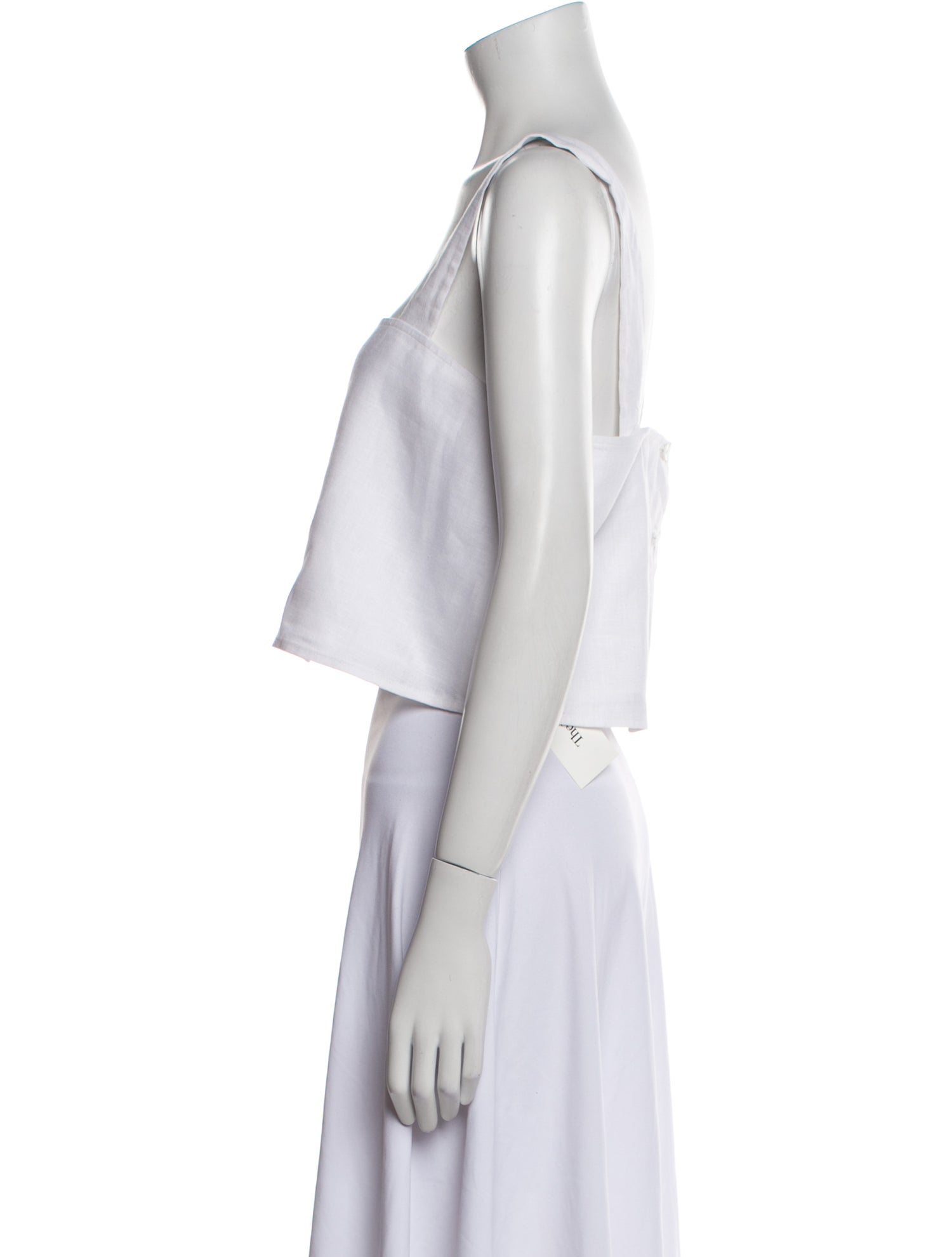 Reformation Linen Square Neckline Crop Top