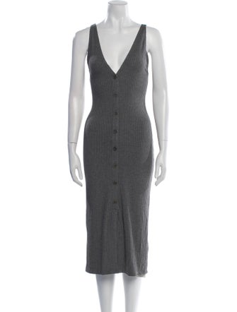 Reformation V-Neck Midi Length Dress