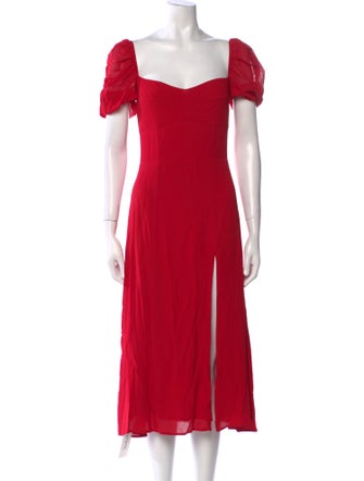 Reformation Square Neckline Midi Length Dress