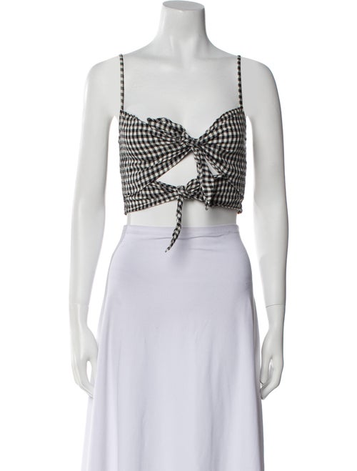 Reformation Linen Plaid Print Crop Top