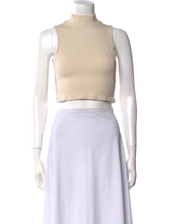 Reformation Mock Neck Sleeveless Crop Top