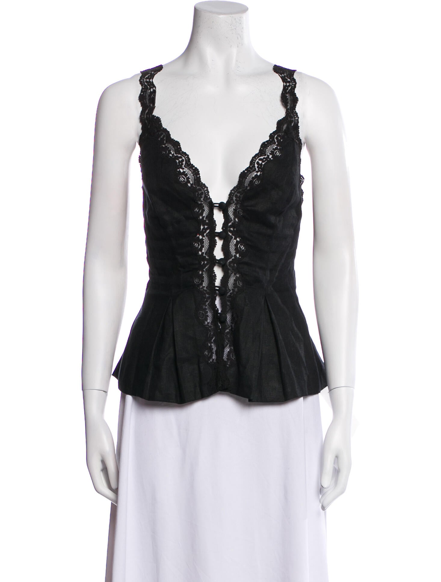 Reformation Linen V-Neck Top