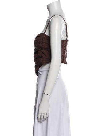 Reformation Linen Square Neckline Crop Top