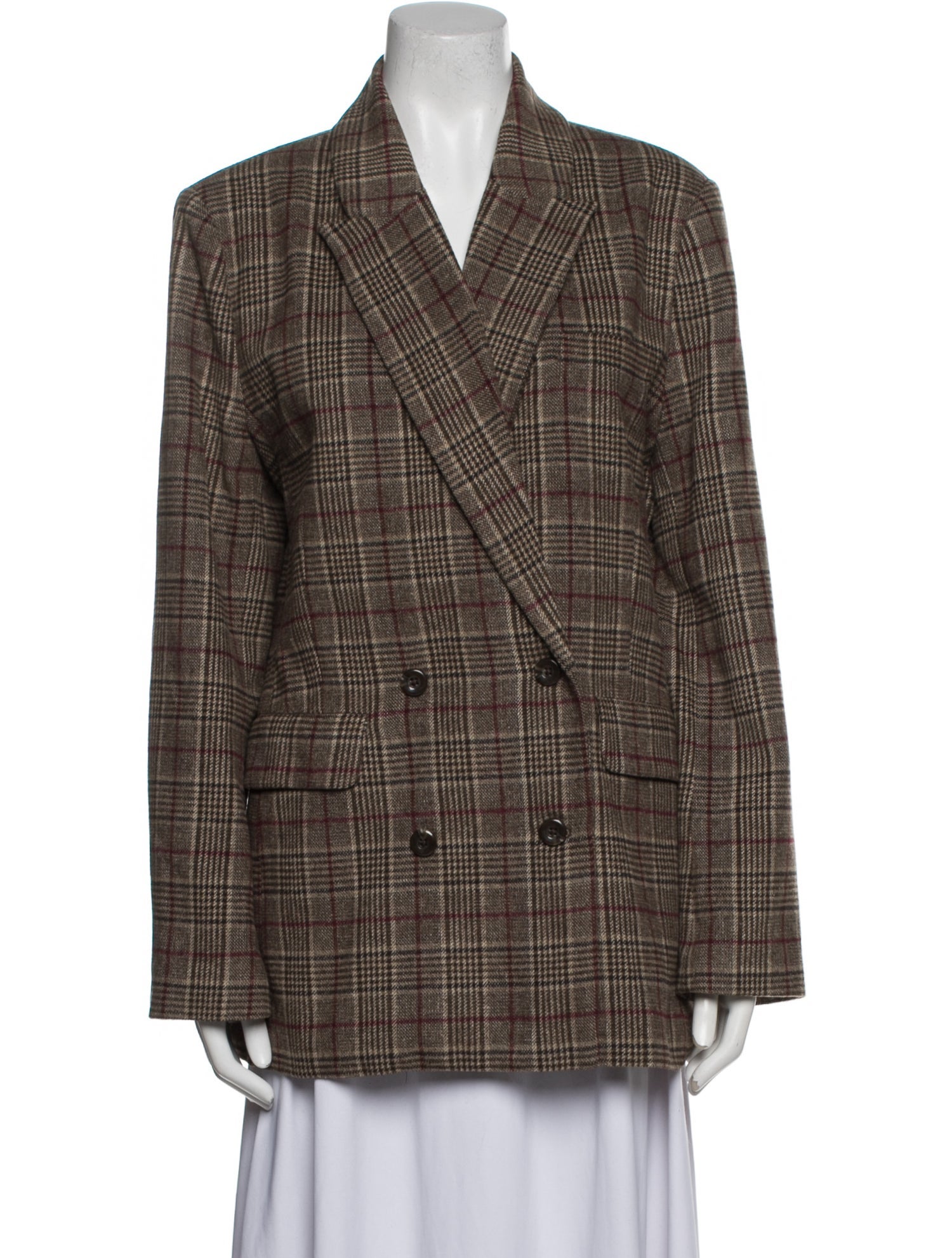 Reformation Plaid Print Blazer