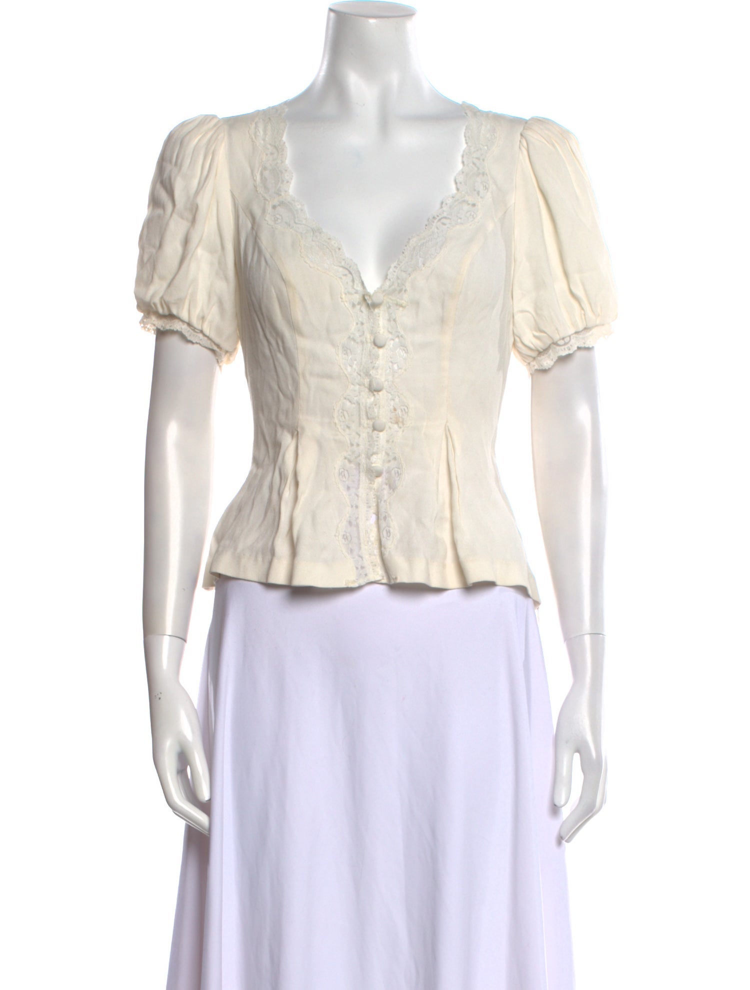 Reformation Square Neckline Short Sleeve Top