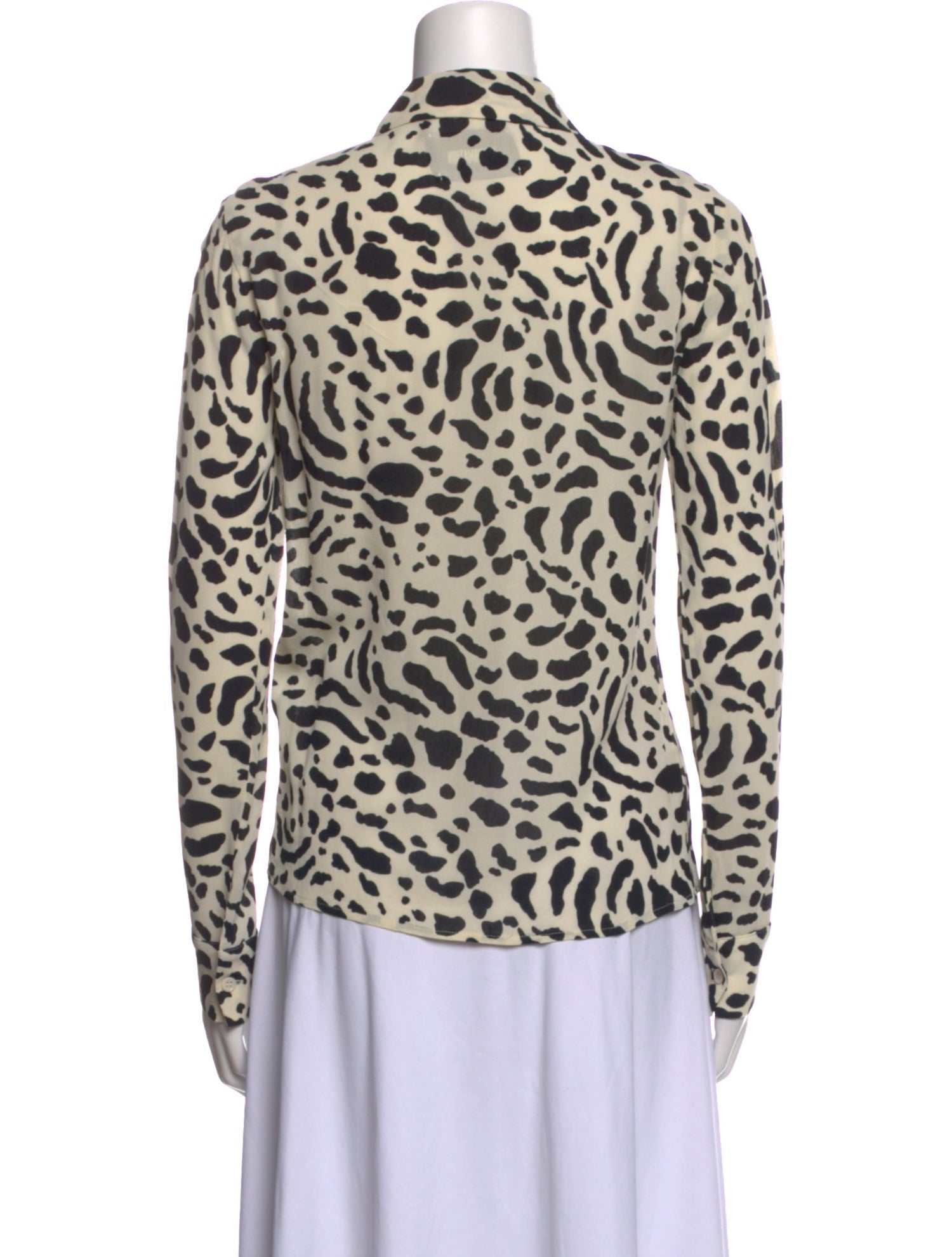 Reformation Animal Print Long Sleeve Button-Up Top