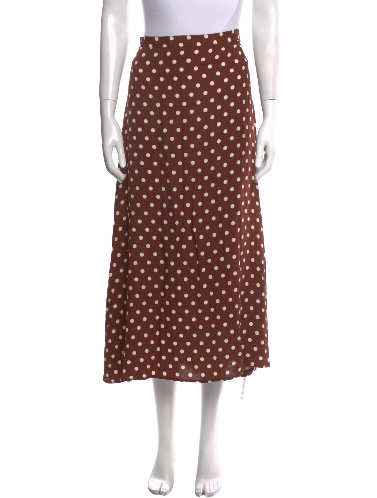 Reformation Polka Dot Print Midi Length Skirt