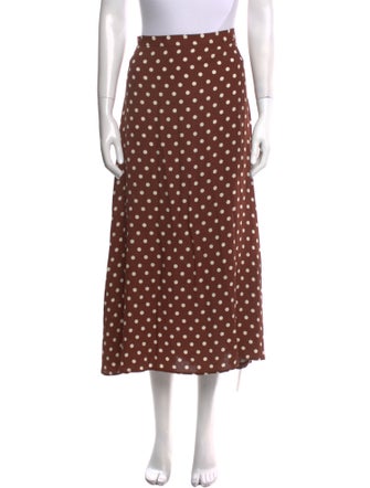 Reformation Polka Dot Print Midi Length Skirt