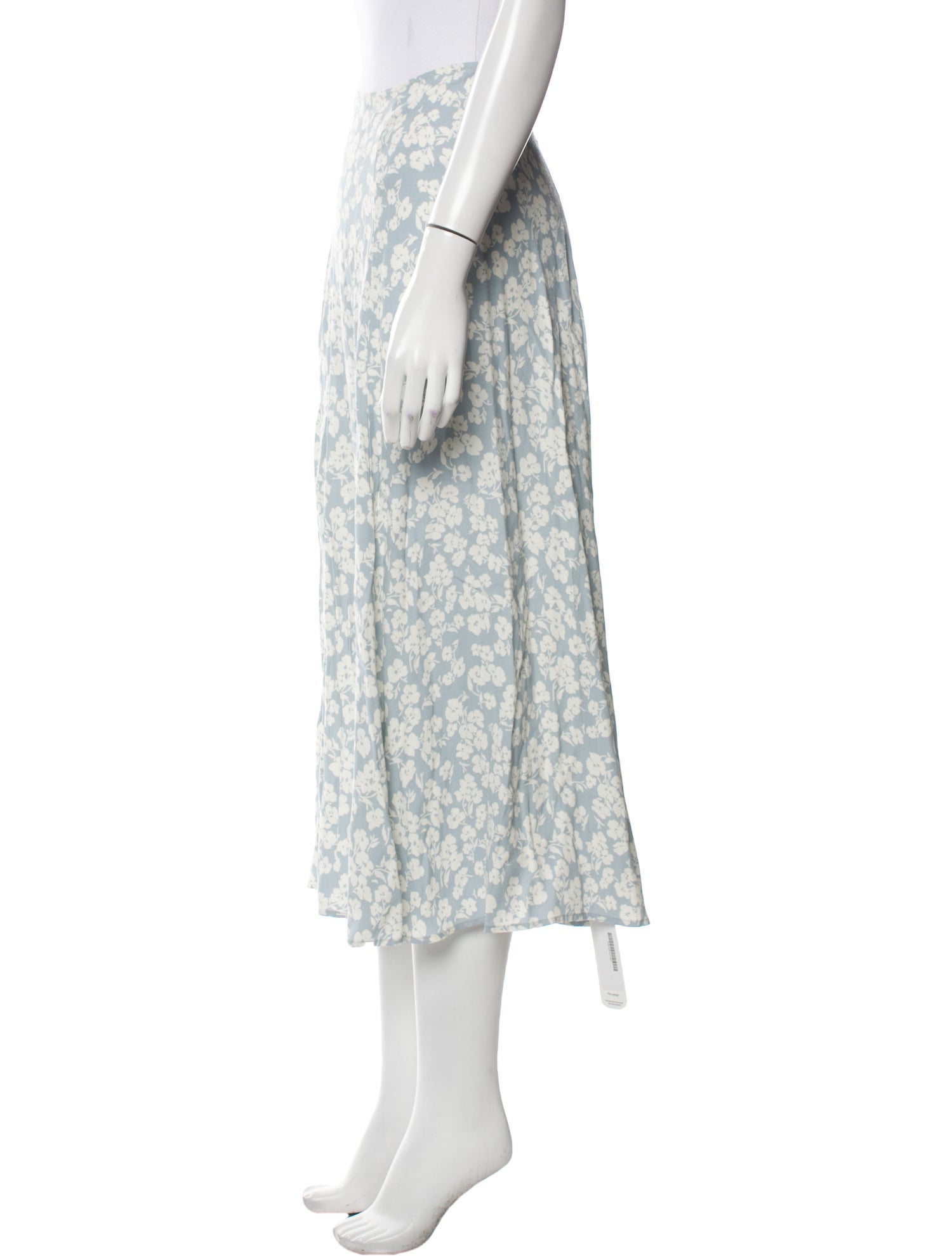 Reformation Floral Print Midi Length Skirt