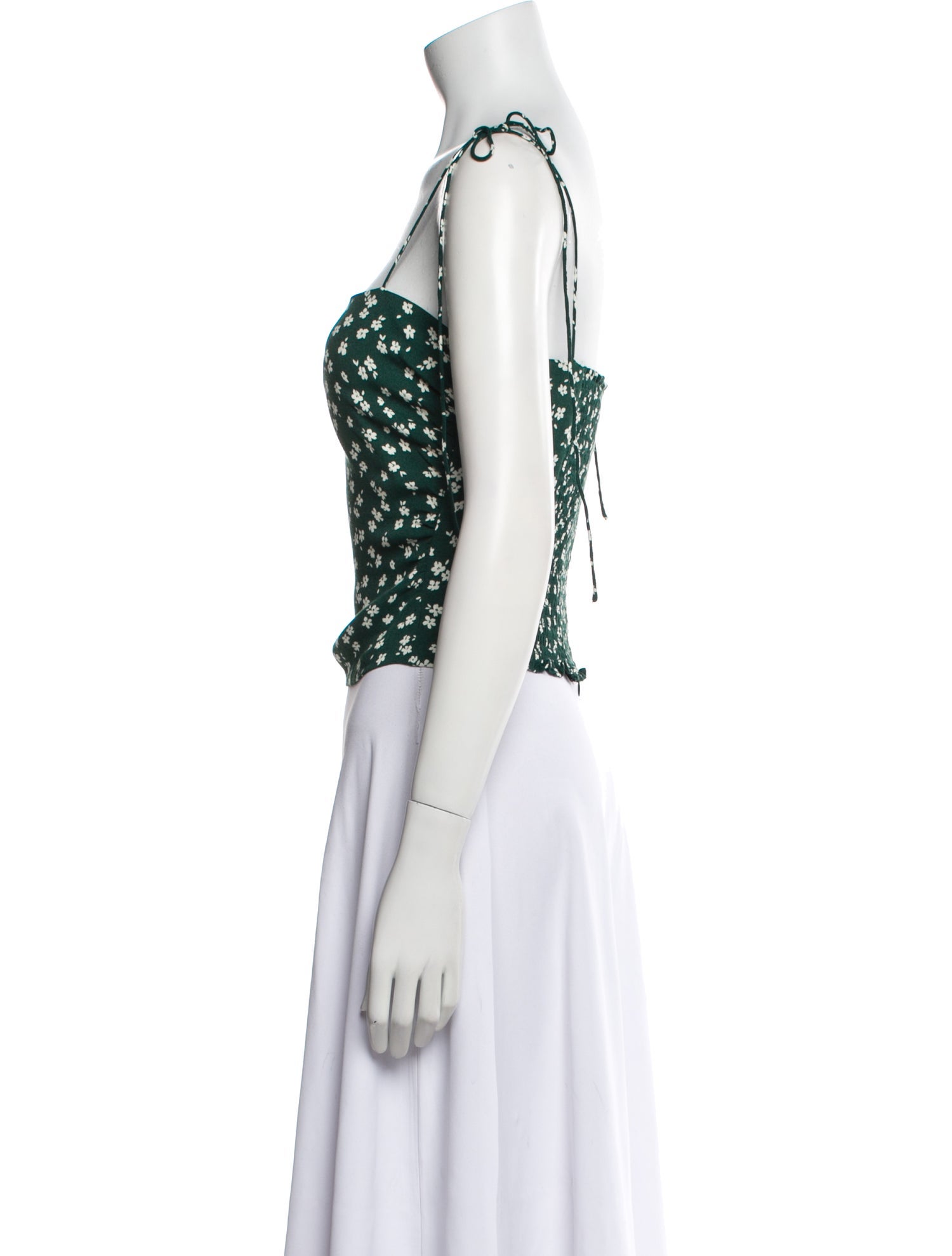 Reformation Floral Print Square Neckline Crop Top