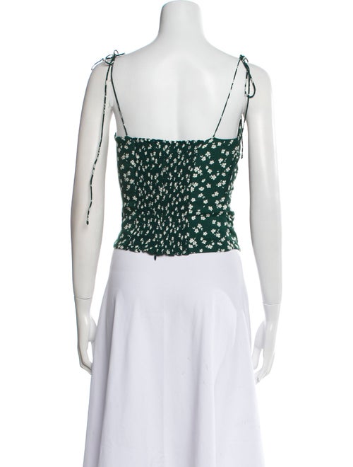 Reformation Floral Print Square Neckline Crop Top