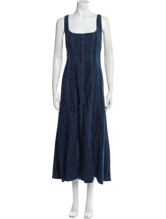 Reformation Square Neckline Midi Length Dress