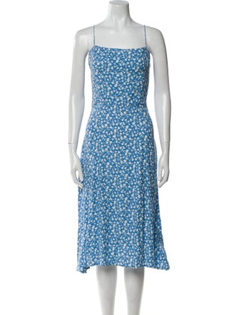Reformation Floral Print Midi Length Dress