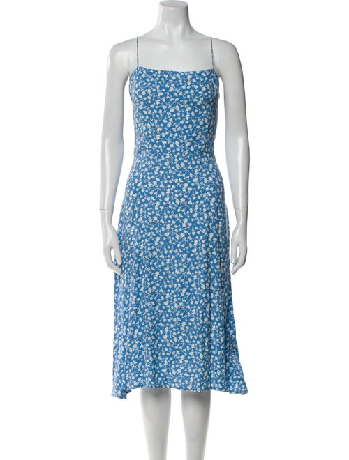 Reformation Floral Print Midi Length Dress