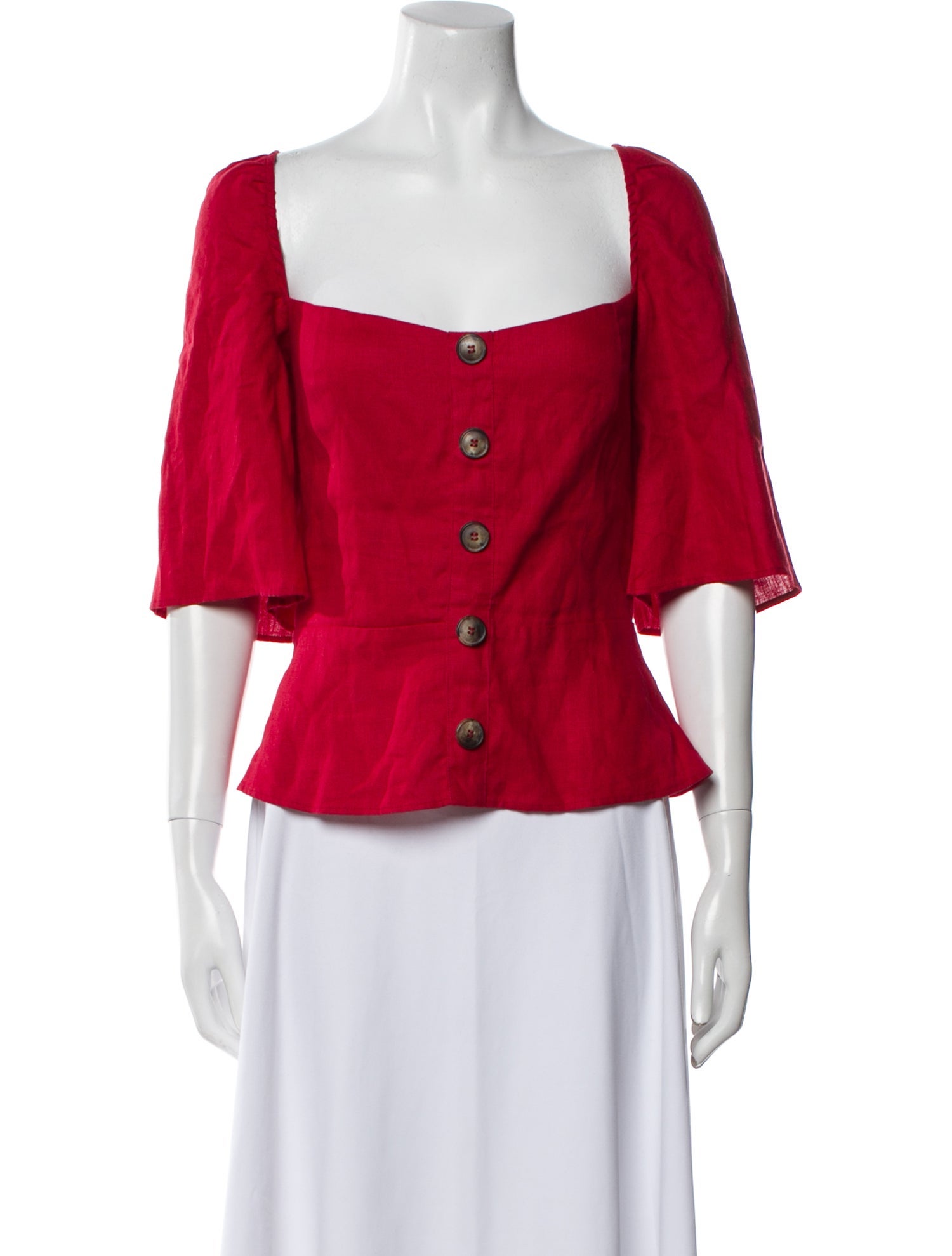 Reformation Linen Square Neckline Crop Top