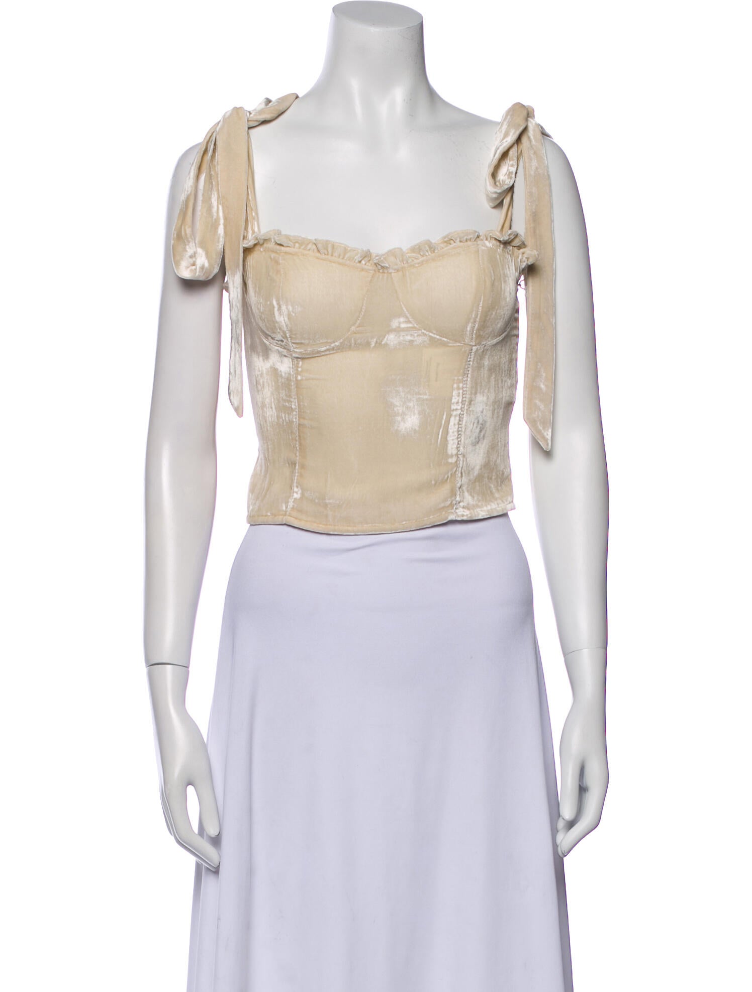 Reformation Square Neckline Sleeveless Crop Top