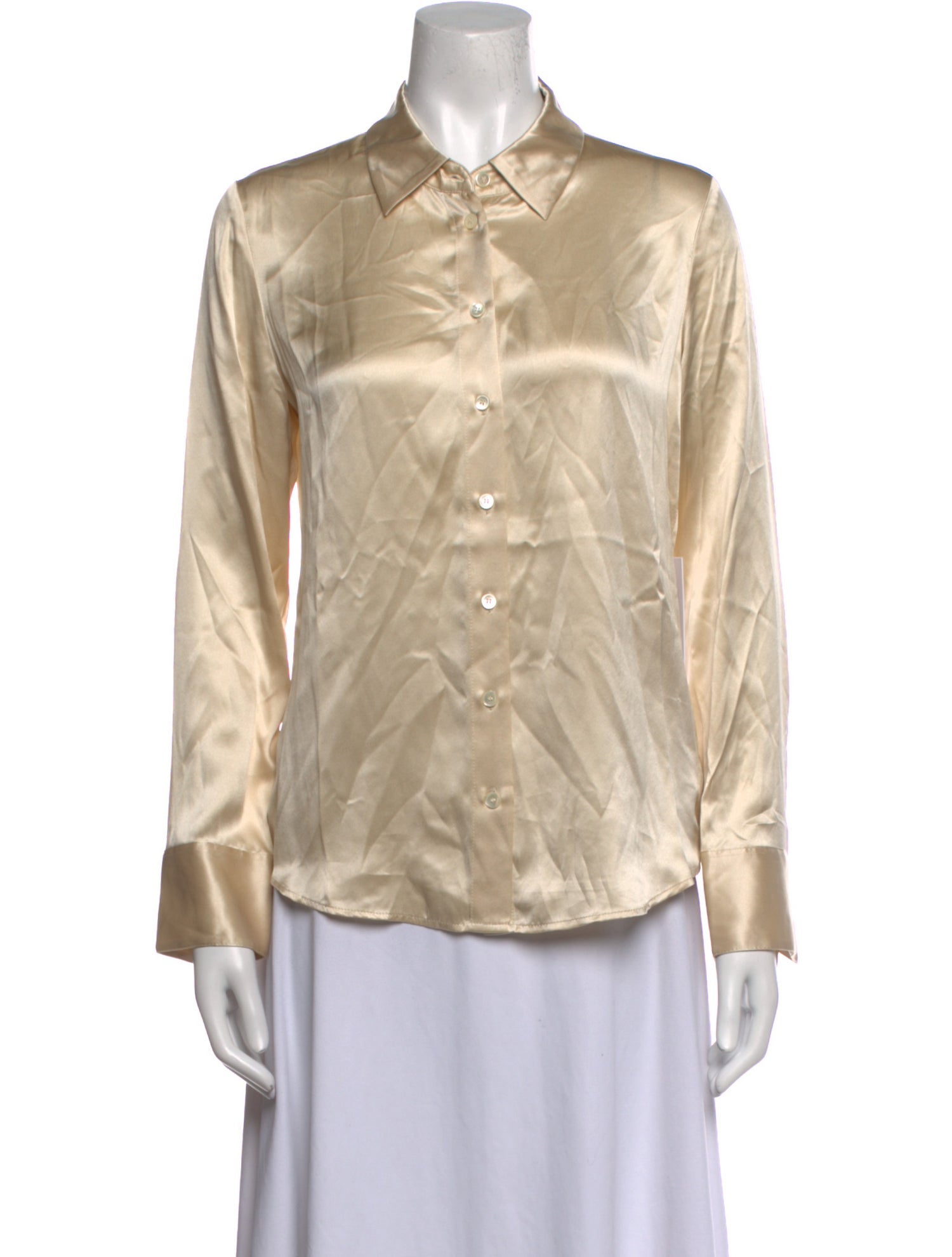 Reformation Silk Long Sleeve Button-Up Top w/ Tags