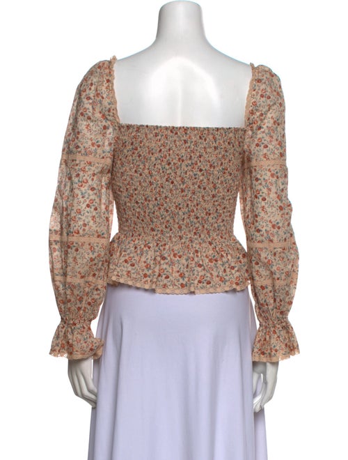 Reformation Floral Print Square Neckline Crop Top