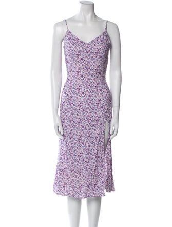 Reformation Floral Print Midi Length Dress